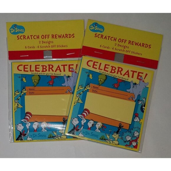 NEW 8 Dr. Seuss Writing/Ruler Horton Stickers Notebooks Scratch Off Reward Lot - Picture 4 of 11